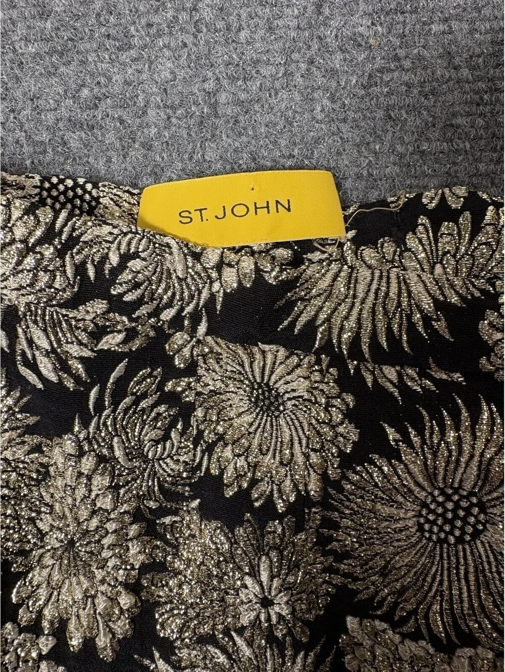 St. John Metallic Gold Maxi Skirt 0160